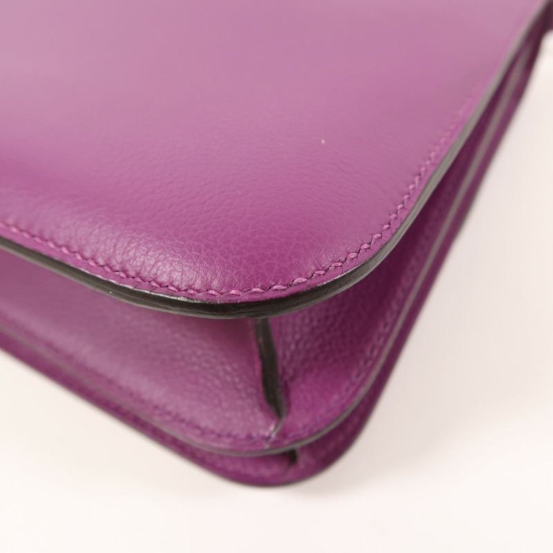 HERMES Evercolor皮革Constance 24金扣肩背袋-12