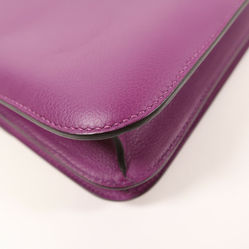 HERMES Evercolor皮革Constance 24金扣肩背袋-13