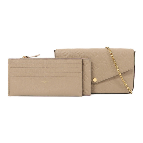 LOUIS VUITTON Monogram Empreinte Felicie Pochette金扣鏈帶肩背袋