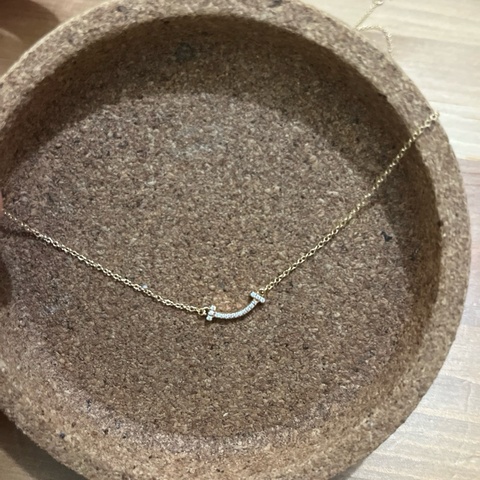 Tiffany mini smile necklace 迷你滿鑽頸鏈