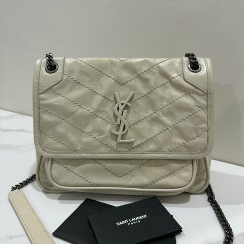 YSL NIKI BABY經典復古白色