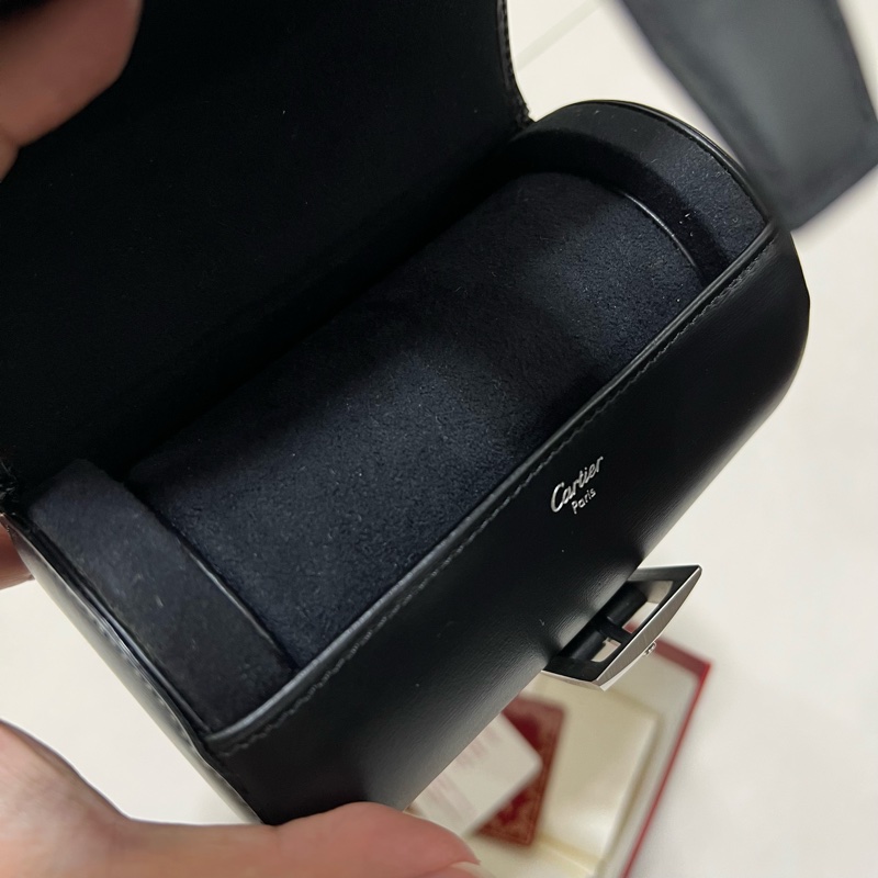 近新 Cartier 卡地亞 小牛皮攜帶收藏手錶盒 錶袋 飾品盒-6