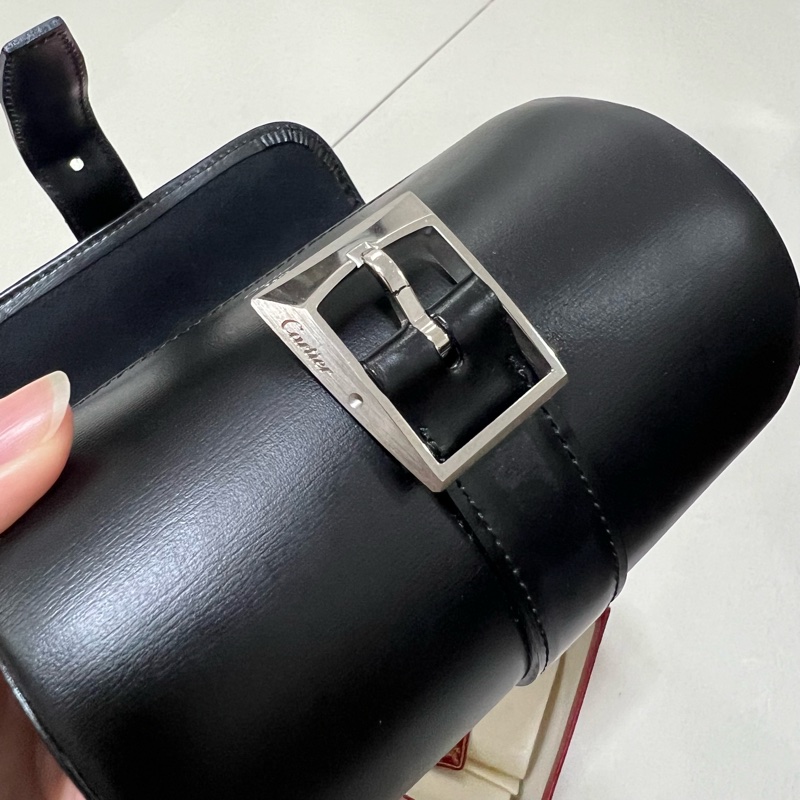 近新 Cartier 卡地亞 小牛皮攜帶收藏手錶盒 錶袋 飾品盒-10