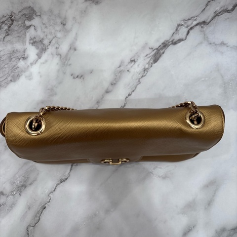 Salvatore Ferragamo 金色鏈條單肩包。稀有顏色。