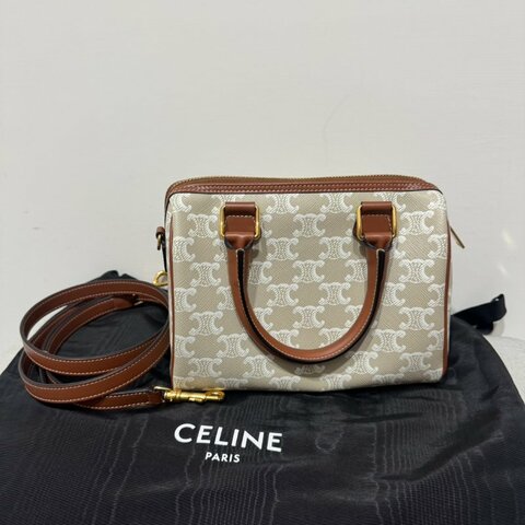 Celine 白老花波士頓包