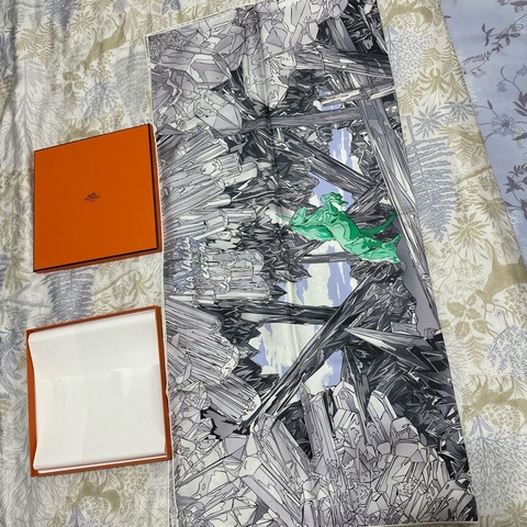 Hermes 水晶之谷 絲巾 大方巾 90x90