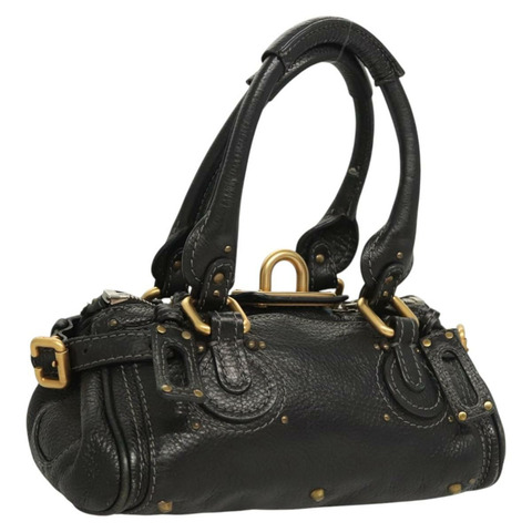 Chloe 迷你帕丁頓手提包 皮革 黑色 銀色 金色 正品 bs26180