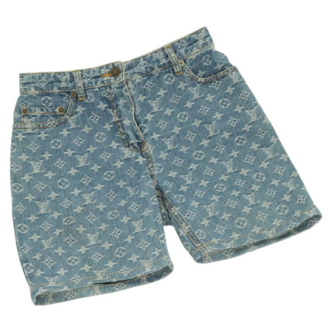 路易威登 Monogram 牛仔短褲 藍色 LV 授權 127399M