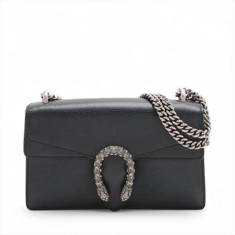 Gucci Dionysus Leather Chain Shoulder Bag Black 古馳酒神包