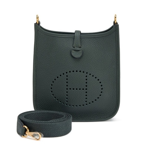 Hermès Vert Fonce 67祖母綠 Clemence Mini Evelyne 16 Amazone ，gold hardware