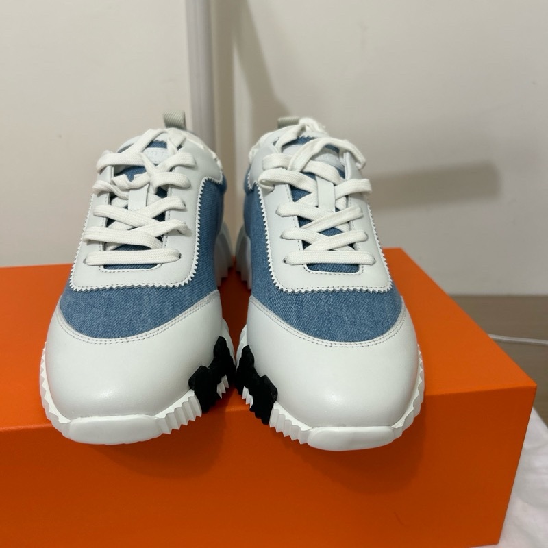 Hermes 經典鞋型皮拼牛仔👍👍👍👍40.5-2