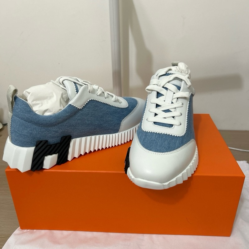 Hermes 經典鞋型皮拼牛仔👍👍👍👍40.5-3