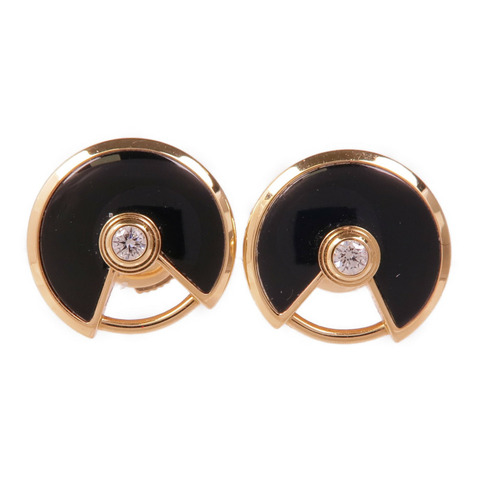 CARTIER 18K玫瑰金Diamond Onyx Earrings黑瑪瑙/鑽石耳環
