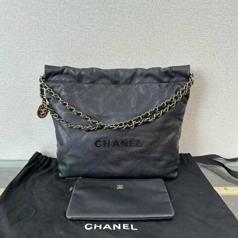 ✨CHANEL 22bag黑金黑字子母垃圾袋30*30*8  99新配件塵袋