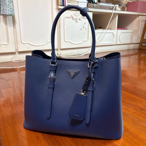 PRADA double prada bag 深藍色