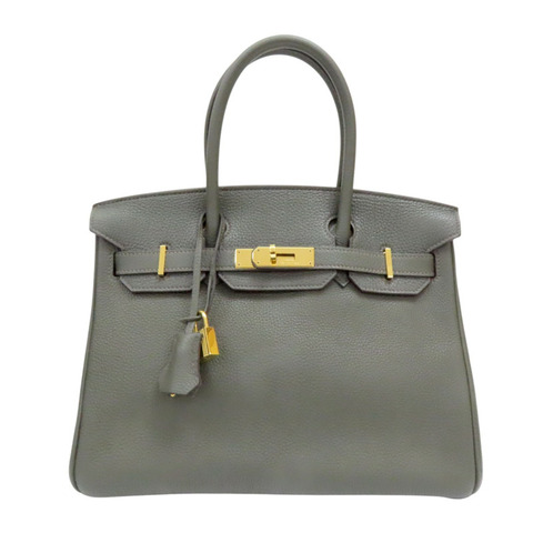 綠色皮革 Birkin 30 柏金包 手提包 口O 21E