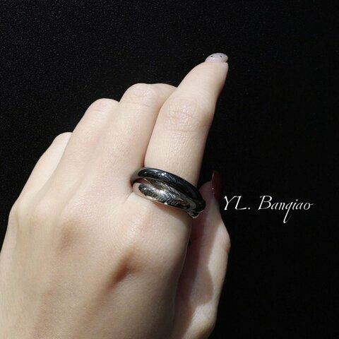 Cartier CLASSIC TRINITY三環白K黑陶瓷戒指
