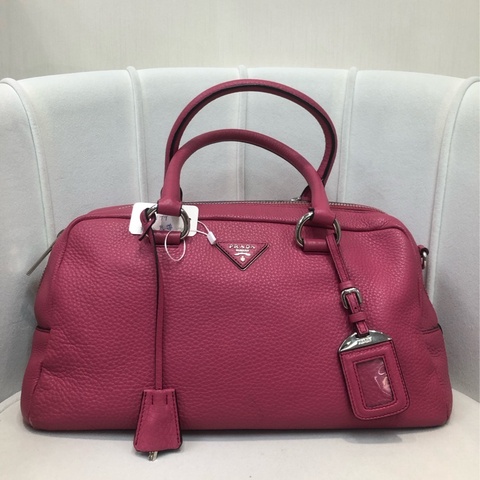 PRADA 粉紅 2way 保齡袋 XB025