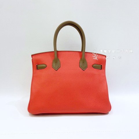 Hermes Birkin30 T5玫瑰粉+18象灰+1F黏土灰三拼色T/C+SWIFT拉絲銀扣-4