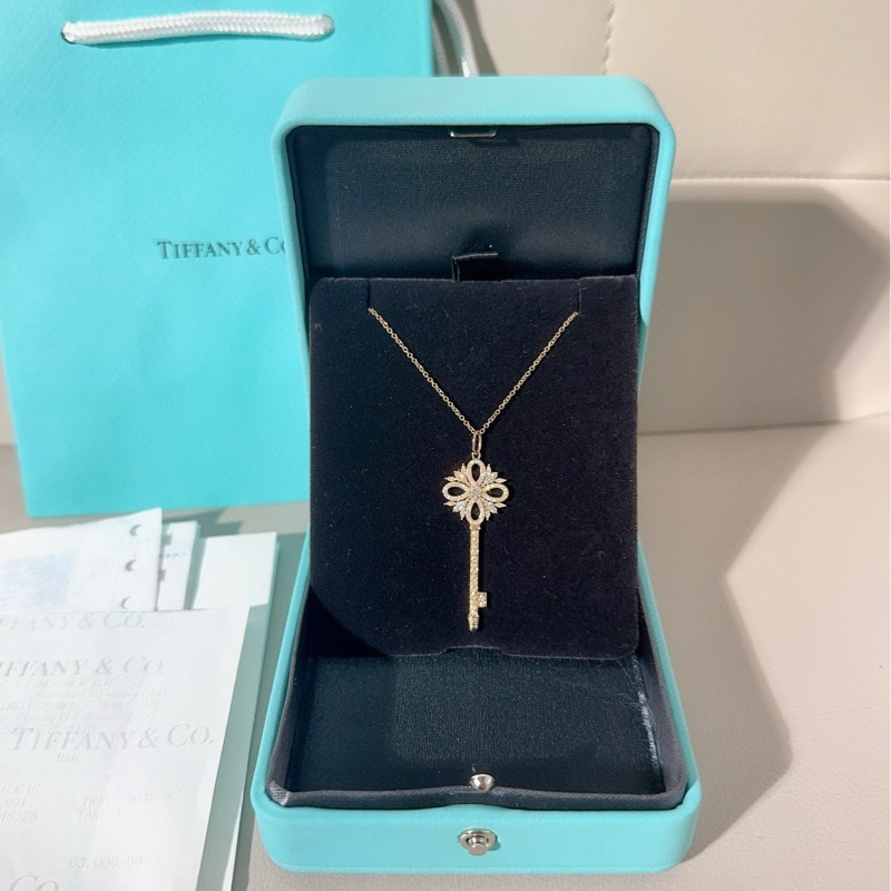 Tiffany蒂芙尼 keys系列 Victoria维多利亚 玫瑰金镶钻钥匙吊坠项链-3