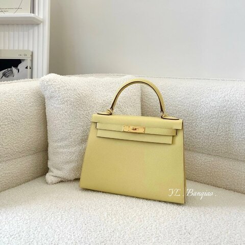 Hermes 1Z小雞黃EPSOM皮金釦KELLY28 H042319CC1Z