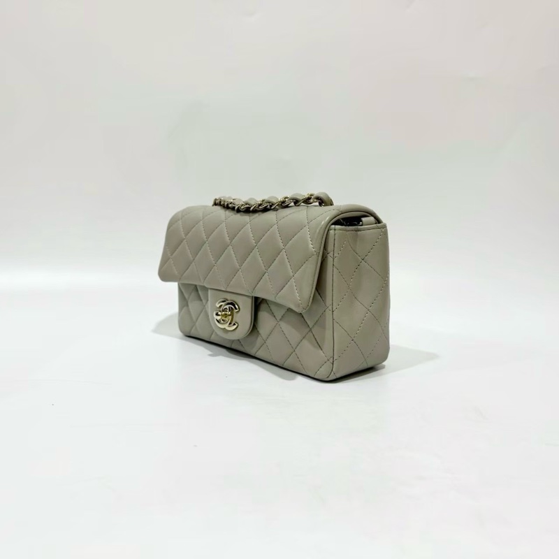 CHANEL灰色羊皮金釦CF20 A69900-2