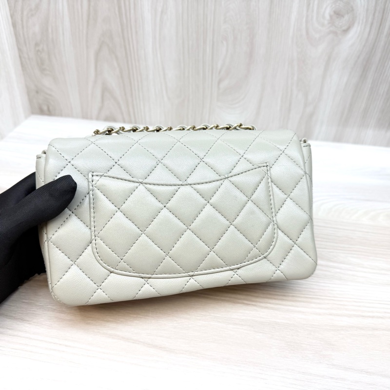 CHANEL灰色羊皮金釦CF20 A69900-12