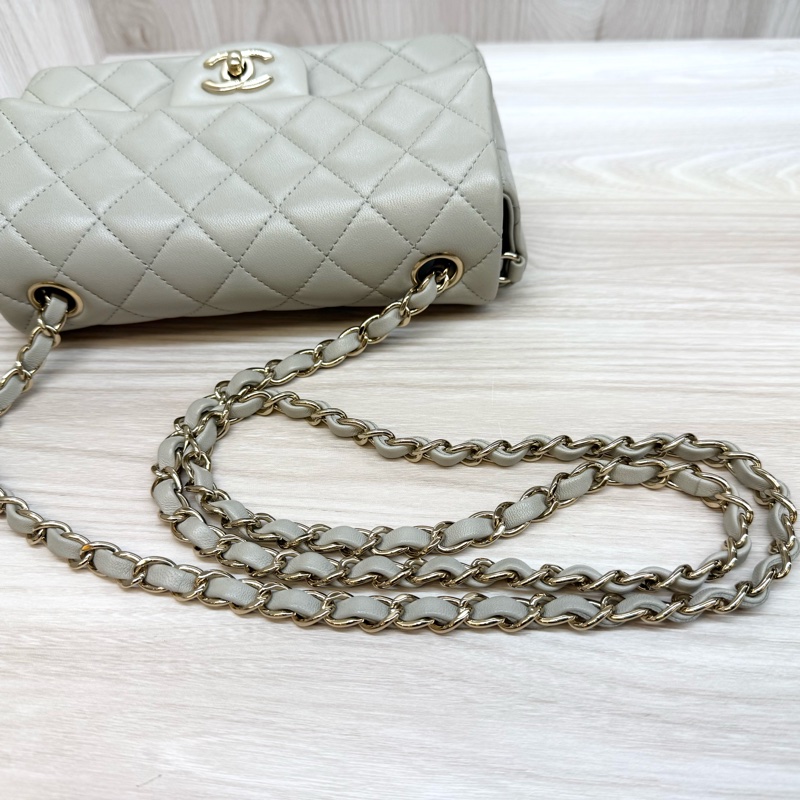 CHANEL灰色羊皮金釦CF20 A69900-16