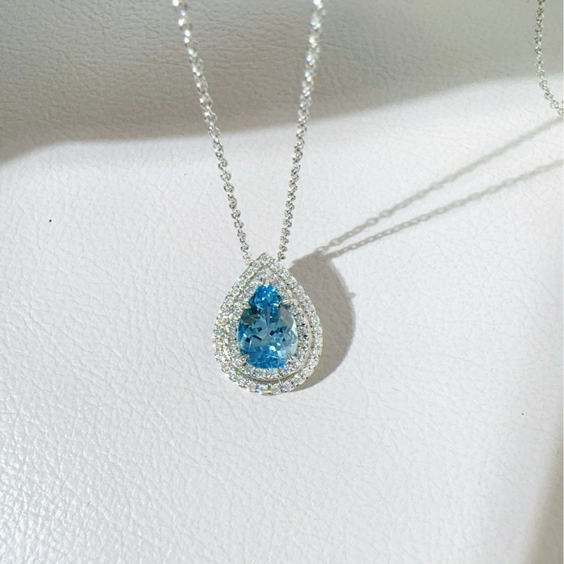 Tiffany蒂芙尼 Soleste系列 海蓝宝石钻石项链-4