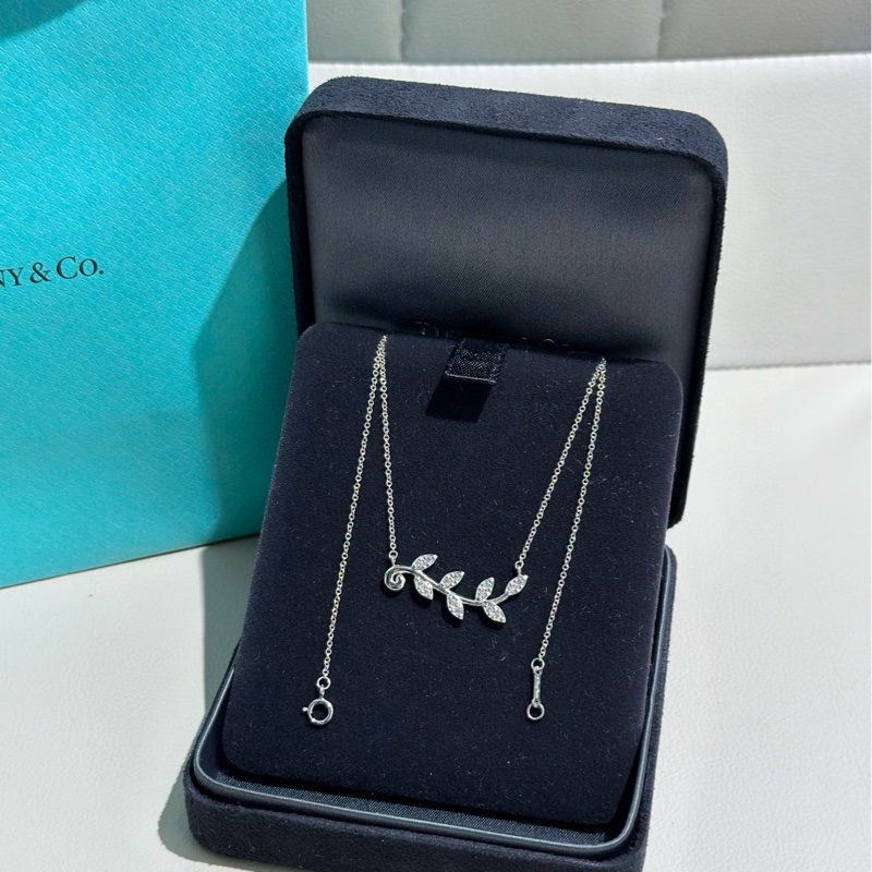 Tiffany蒂芙尼 picasso系列 橄榄枝叶镶钻项链-1