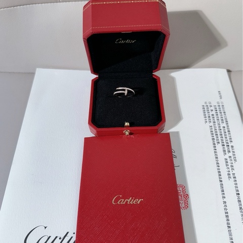 Cartier卡地亚 Juste un Clou系列 玫瑰金满钻钉子戒指