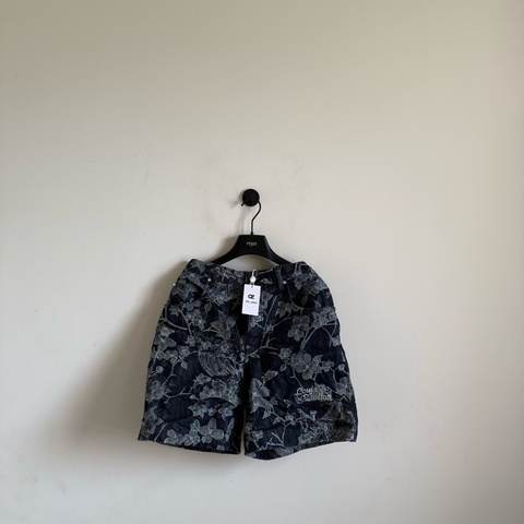 LV 花卉刺繡滿印 牛仔短褲