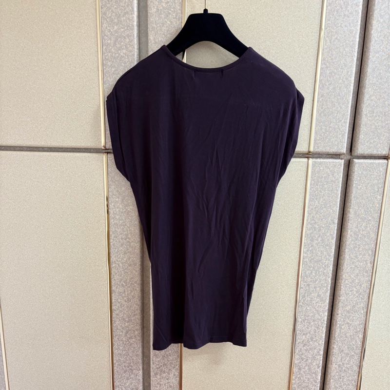Michael Kors 正品深紫色柔軟棉質紐結設計款上衣 S-M適穿-1