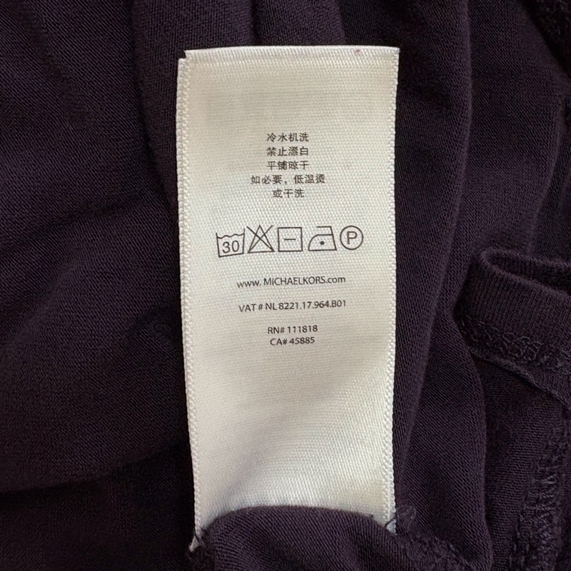 Michael Kors 正品深紫色柔軟棉質紐結設計款上衣 S-M適穿-6