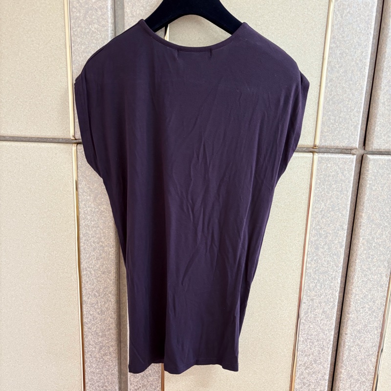 Michael Kors 正品深紫色柔軟棉質紐結設計款上衣 S-M適穿-9