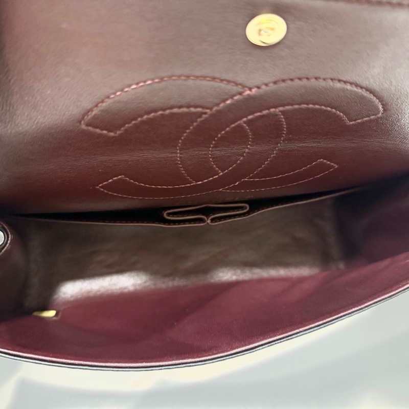 Chanel黑色復古金釦揉製牛皮2.55 24CM側背包A37586-12