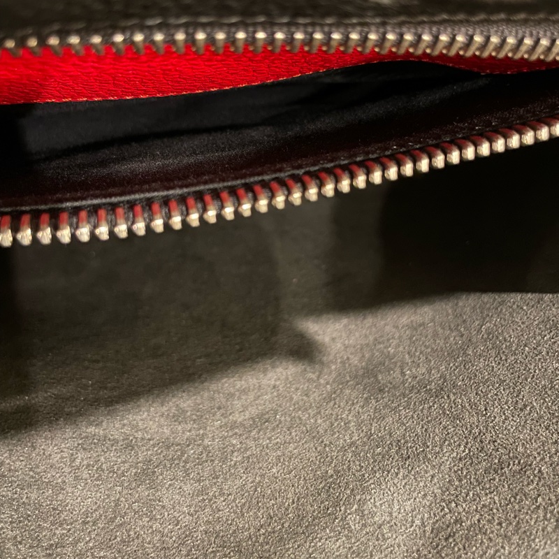 FENDI Peekaboo 黑色外縫線荔枝皮革公事包 手拿/肩背兩用包 Monster 怪獸-17