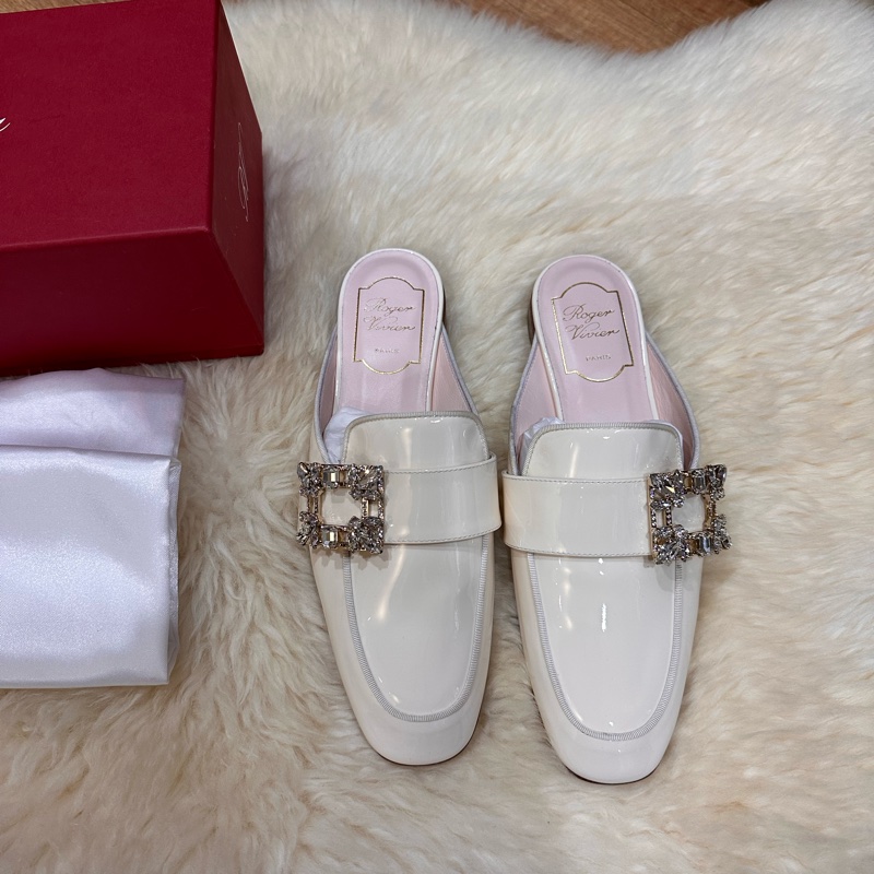 roger vivier 穆勒鞋/包頭拖鞋/白色穆勒鞋-5