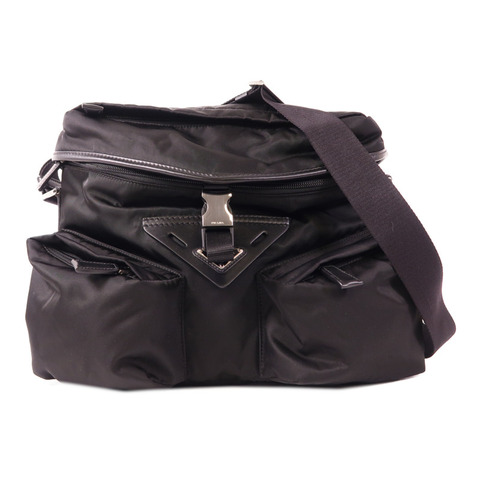 PRADA 尼龍Shoulder Bag銀扣肩背袋