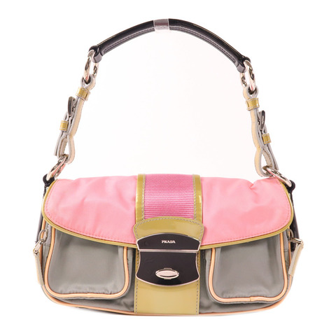 PRADA 尼龍Tote Bag銀扣手挽袋