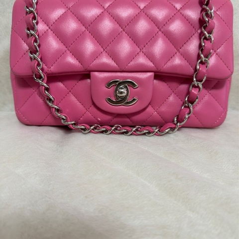 香奈兒 cf 迷你 芭比粉 chanel classic flap mini bag pink