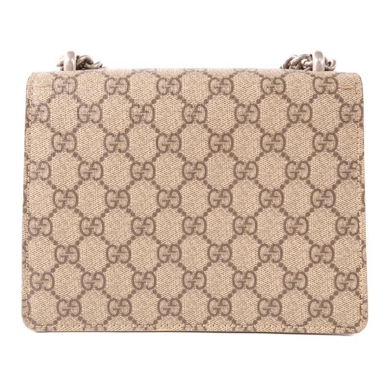 GUCCI 塗層帆布Dionysus銀扣鏈帶肩背袋-1