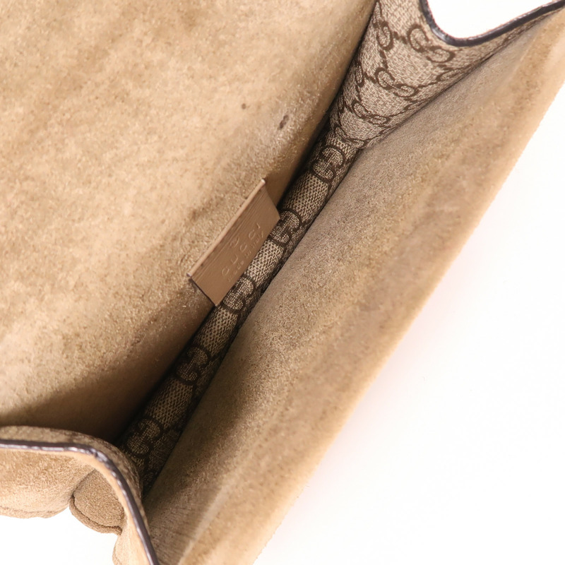 GUCCI 塗層帆布Dionysus銀扣鏈帶肩背袋-4