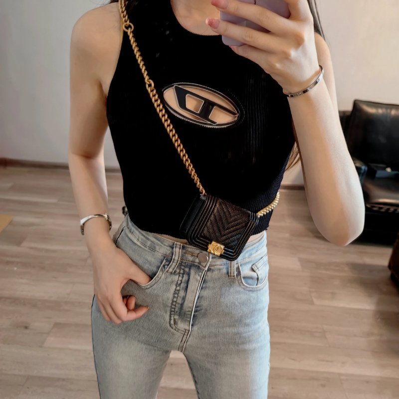 Chanel Leboy 黑金荔枝牛皮 芯片款零錢包 全新 配件盒子塵袋購證-1