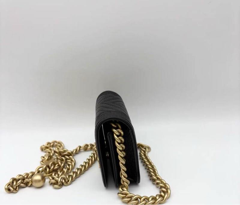 Chanel Leboy 黑金荔枝牛皮 芯片款零錢包 全新 配件盒子塵袋購證-6