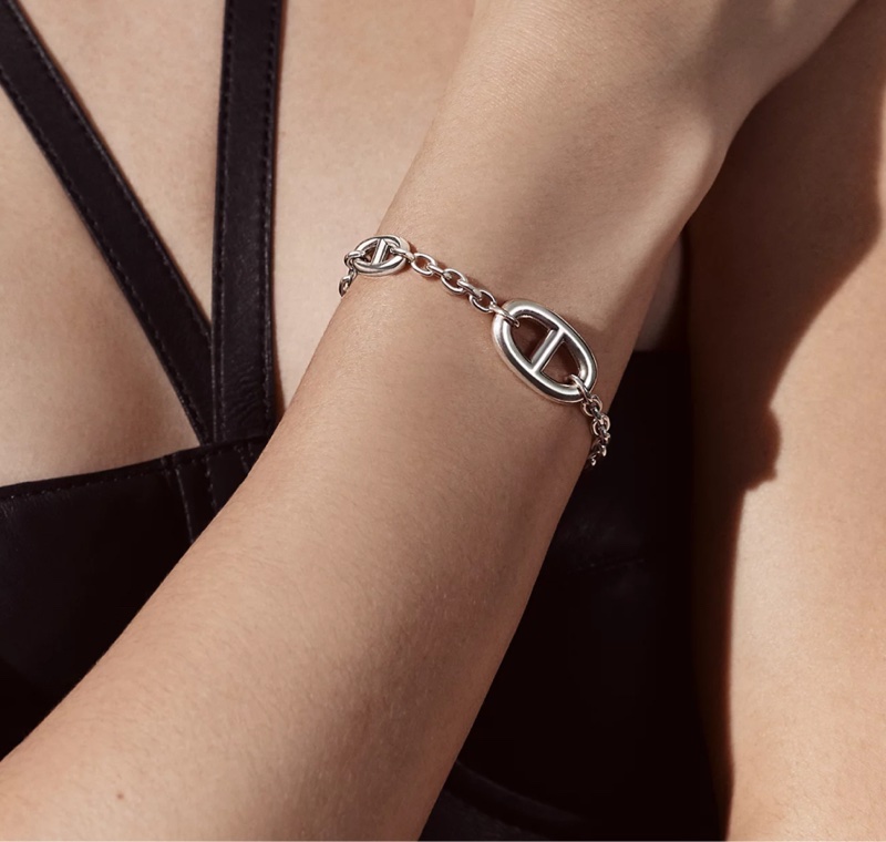 （9成新）Hermes愛馬仕 Farandole手鏈 豬鼻子銀鏈-1