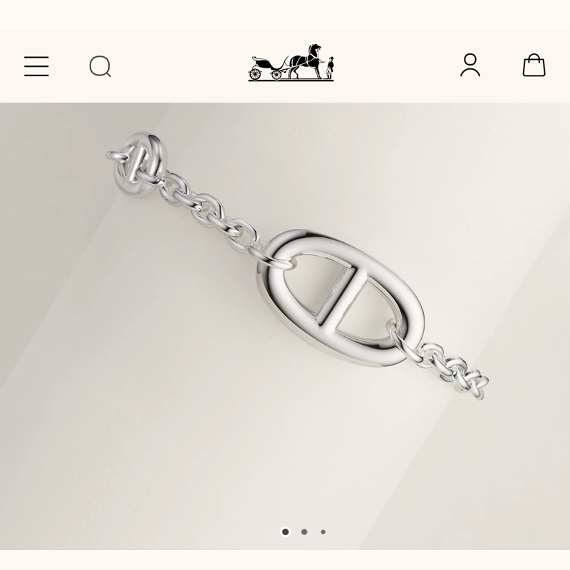 （9成新）Hermes愛馬仕 Farandole手鏈 豬鼻子銀鏈-5