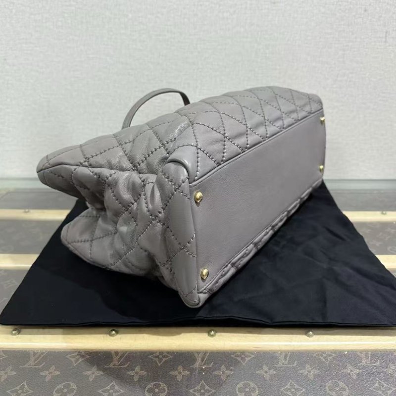 ✨CHANEL 2way灰金手提肩背機場托特包38*25*11 98新配件塵袋保卡-3