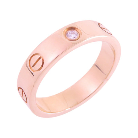 CARTIER 18K玫瑰金Diamond Love Ring鑽石戒指#49/US#4.5
