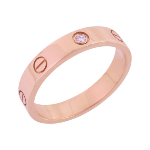CARTIER 18K玫瑰金Diamond Love Ring鑽石戒指#58/US#8.25